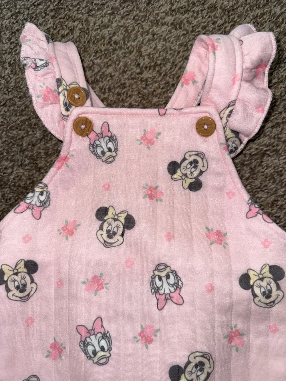 🛍 CUTE LITTLE GIRLS MINNIE MOUSE OVERALLS SIZE 3/6 MONTHS 🛍